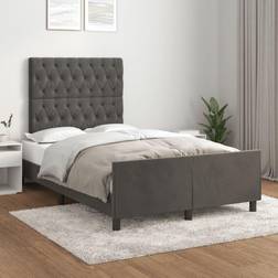 vidaXL Estructura De Cama Sin Colchón Terciopelo Gris Oscuro 120x200 cm