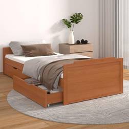 vidaXL Bed Frame with Drawers Honey