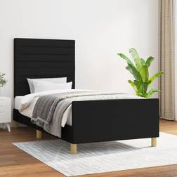 vidaXL Estructura De Cama Tela Negro 100x200 cm