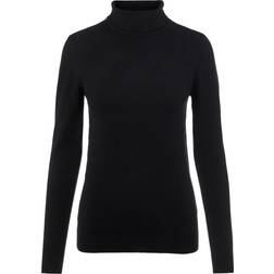 Object Long Sleeve Roll Neck Knitted Top - Black