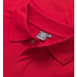 ID PRO Wear l/æ poloshirt trykknap Rød