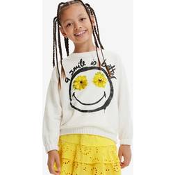 Desigual Smiley Better Kids Sweatshirt White