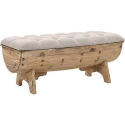 vidaXL Storage Bench 103 x 51 x 44 cm Solid Wood And Fabric Banc de Rangement