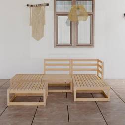 vidaXL 5 Piece Garden Solid Wood Pine Outdoor Lounge Set