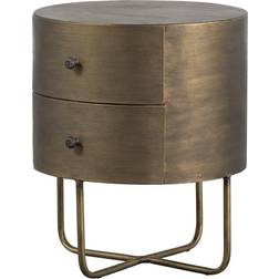 BePureHome 2 Drawer Bedside Antique Brass 48cm H x 38cm W x 38cm D Small Table