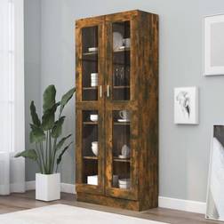 vidaXL À Vitrine Chêne Fumé 82.5x30.5x185.5 cm Bois Ingénierie 815621 Armoire