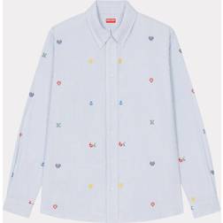 Kenzo Pixel Striped Casual Shirt Light Blue (41 L)