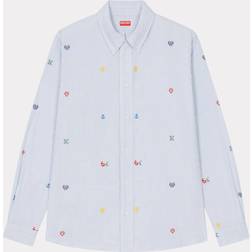 Kenzo Pixel Striped Casual Shirt Light Blue