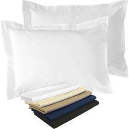 Fresh Ideas Poplin Tailored Pillow Case White, Black