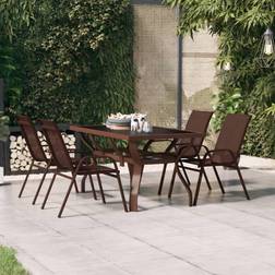 vidaXL Table de Jardin Table de Patio 140x70x70 cm Marron et Noir