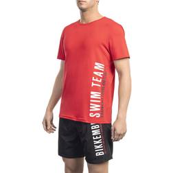 Bikkembergs Casual Stil Fronttryck T-shirt - Röd