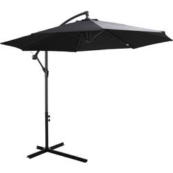 OutSunny Sunny Afneembare Parasol Met Handkruk Zwart