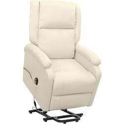 vidaXL Elevable Tela Crema Sillón