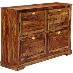 vidaXL Schoenenkast 140 x 35 x 90 cm Massief Sheeshamhout