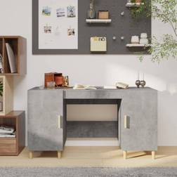 vidaXL 140 x 50 x 75 cm Betongrå Skrivebord