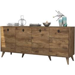 Hanah Home Buffet En Bois Clair 4 Portes Elite Table Console