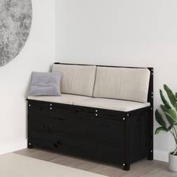 vidaXL Banc Noir 110x41x76,5 cm Bois de Pin Massif Banquette