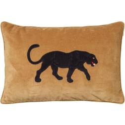 Chhatwal & Jonsson Embroidered Black Panther Kuddöverdrag Gul, Svart (60x40cm)