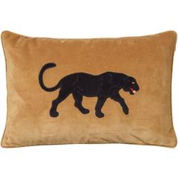 Chhatwal & Jonsson Embroidered Black Panther Pudebetræk Gul, Sort (60x40cm)