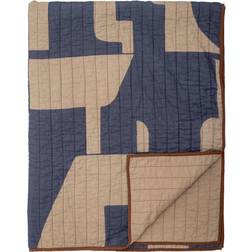 Bloomingville Roosi throw Blankets Blue, Beige