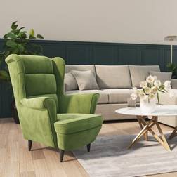 vidaXL Vert Clair Velours Fauteuil