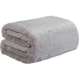 Dreamscene Luxury Large Waffle Honeycomb Mink Blankets Silver