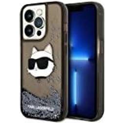 Karl Lagerfeld iPhone 14 Pro Skal Glitter Choupette Head Svart