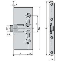 Basi 9823-6520 Serrure De Porte De Chambre À Insérer Argent