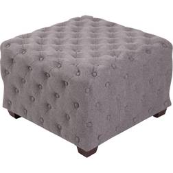 CLP Tabouret Bas Cubique Nimes En Tissu Gris Pouf