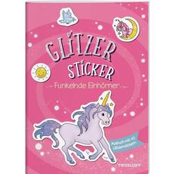 Glitzer-Sticker Malbuch. Funkelnde Einhörner: Mit 45 glitzernden Stickern