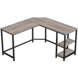 Songmics L-format Med Hyllor Greige Skrivbord