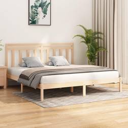 vidaXL Estructura De Cama De Madera Maciza 200x200 cm - Marrón