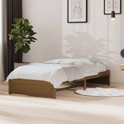 vidaXL Estructura De Cama Madera Maciza Marrón Miel 90x190 cm