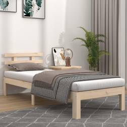 vidaXL Estructura De Cama De Madera Maciza 90x200 cm - Marrón