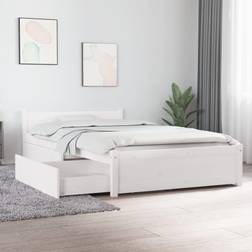 vidaXL Estructura De Cama Con Cajones Blanco 90x200 cm