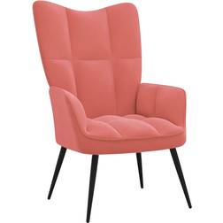 vidaXL Relaxing Chair Pink Velvet Armchair