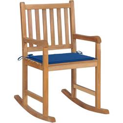 vidaXL Con Cuscino Blu Reale In Massello Di Teak MXL 45613 Sedia a Dondolo