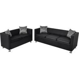 vidaXL Soffgrupp konstläder Soffa