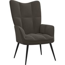 vidaXL Relaxing Chair Dark Grey Velvet Armchair