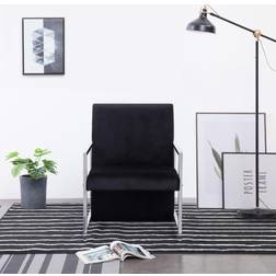 vidaXL Avec Pieds En Chrome Noir Velours Fauteuil