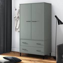 vidaXL Garde-Robe Avec Pieds En Métal Gris 90 x 55 x 172.5 cm Armoire