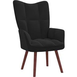 vidaXL Chaise De Relaxation Noir Velours Fauteuil