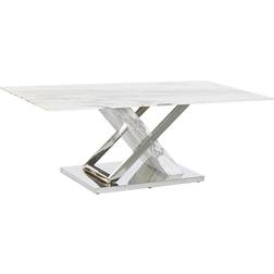 Dkd Home Decor Moderne Blanc Verre Acier 120 x 60 x 42 cm Table Basse