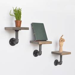 LOTO LIVING LESPALME Rör/Trä 3-pack Vägghylla