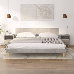 vidaXL 40x35x47 2 stk. betongrå Sengebord