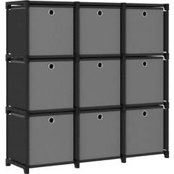 vidaXL Mobile Con 9 Scatole A Cubo Nero 103x30x107.5 cm Scaffale