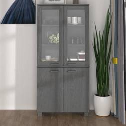 vidaXL Credenza In Legno Massello Di Pino Grigio Scuro Armadio