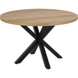 XXXlutz Heaven Oak with Black Legs Dining Table 120cm