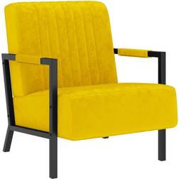 vidaXL De Terciopelo Amarillo Mostaza Sillón