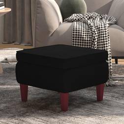 vidaXL Hocker Mit Holzbeinen Schwarz Samt Sitzhocker